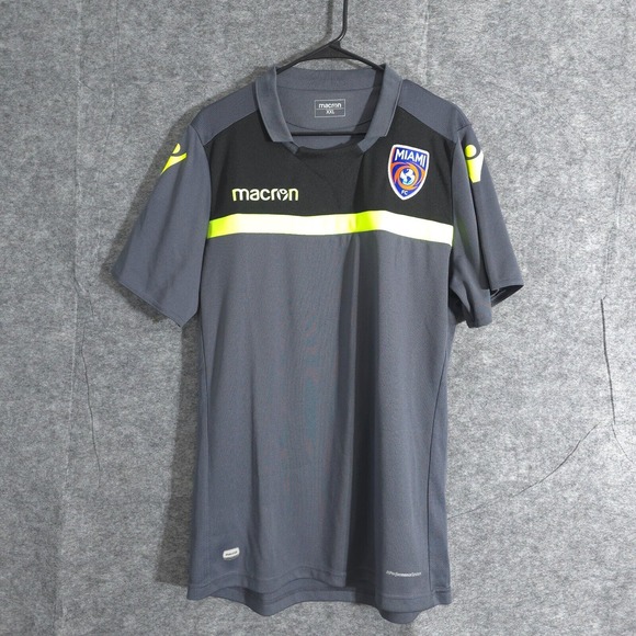 MACARON Other - Miami FC Jersey Macron Men 2XL XXL Gray Green Soccer MLS Futbol USL Championship